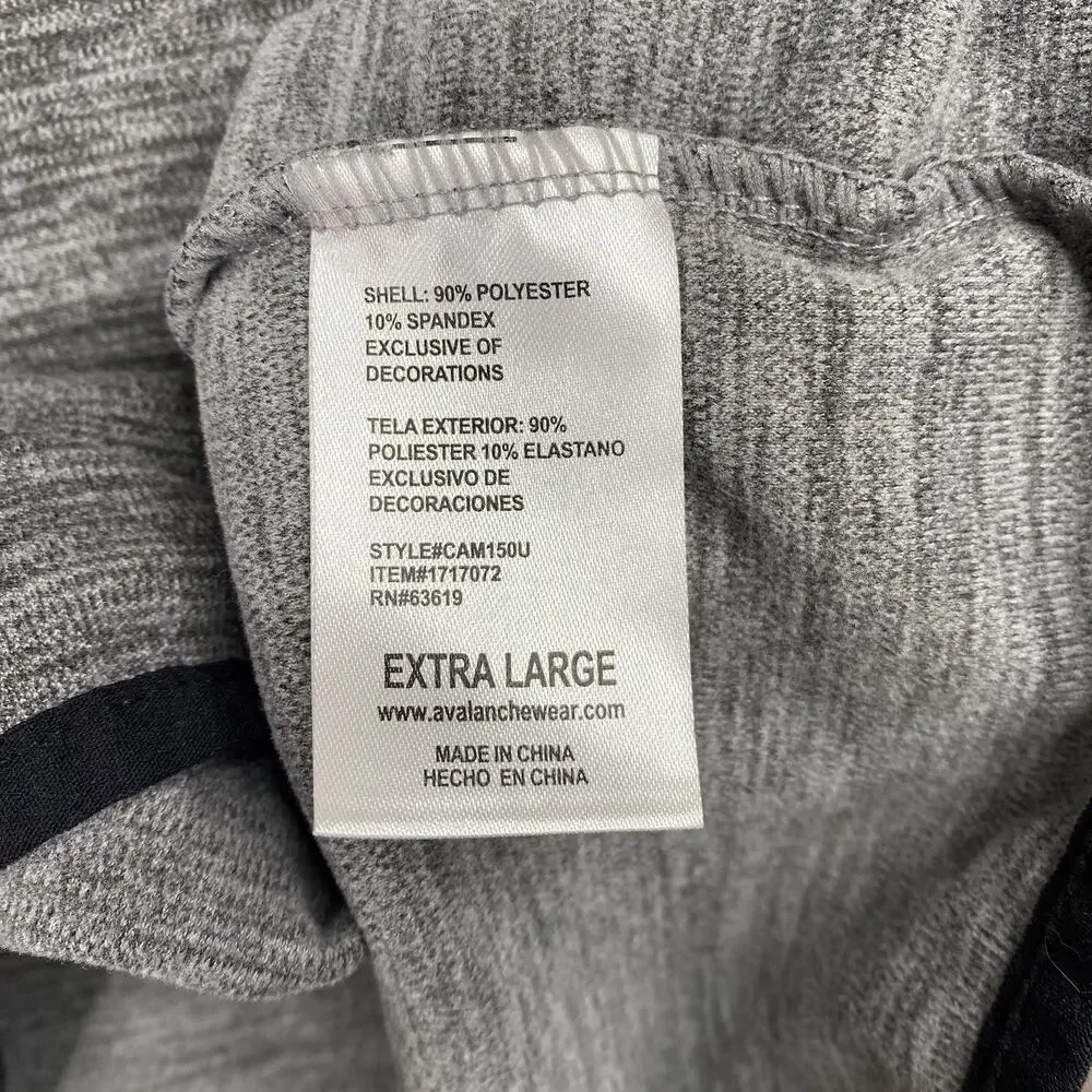 Avalanche Mens Top Sz XL Gray Heather 1/4 Zip Pullover Mock Neck Active Outdoor